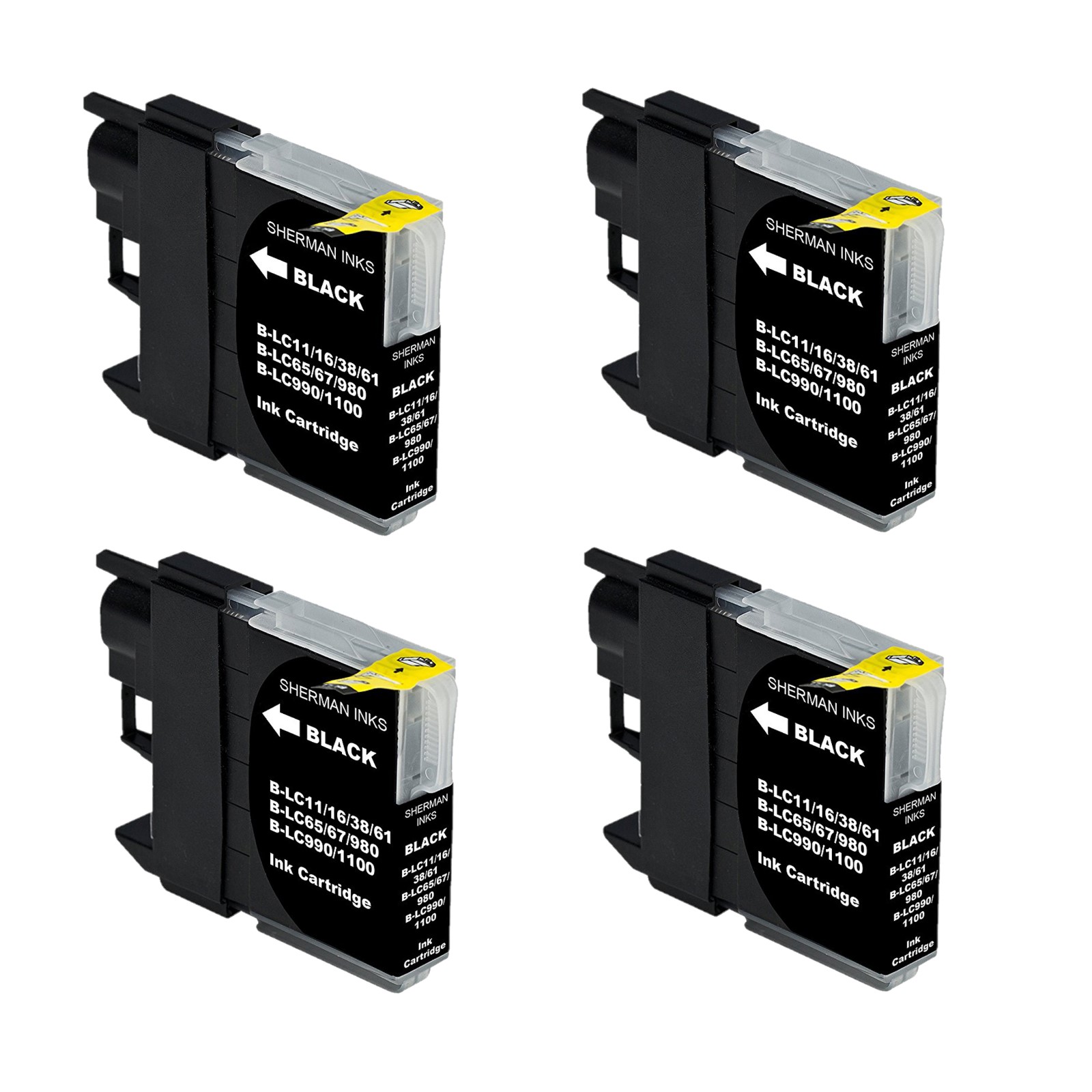 4Black Ink For Brother LC61 LC61 MFC 250C 290C 295CN 490CW 495CW 255CW